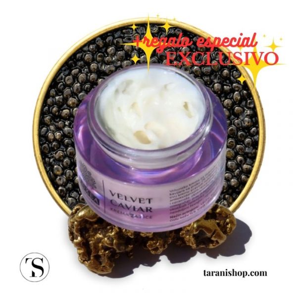 Luxea Velvet: Crema facial de caviar, oro, plata, platino, colágeno y niacinamidas