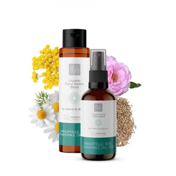 Agua floral orgánica para piel y cabello seco antiedad