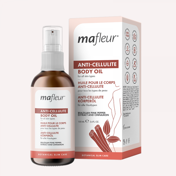 Aceite corporal anticelulítico con pimienta rosa brasileña y canela