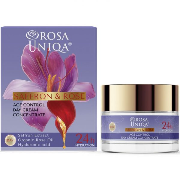 Crema concentrada de día de azafrán, rosas y AH