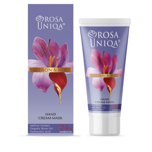 Mascarilla en crema para manos de azafrán y rosas