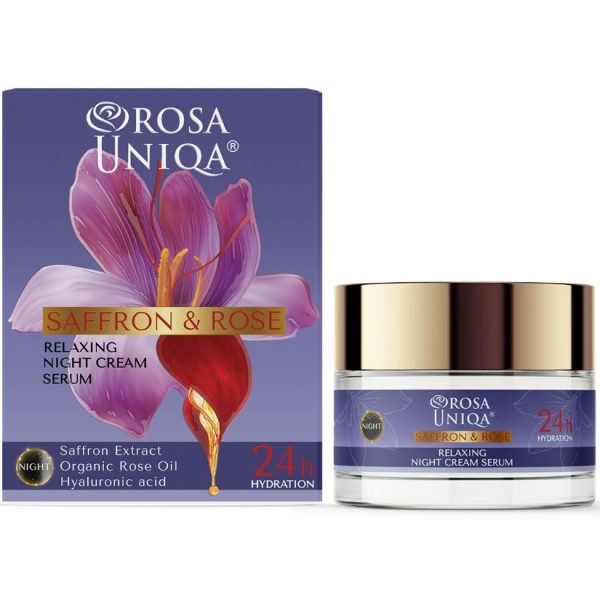 Crema concentrada de noche de azafrán, rosas y AH